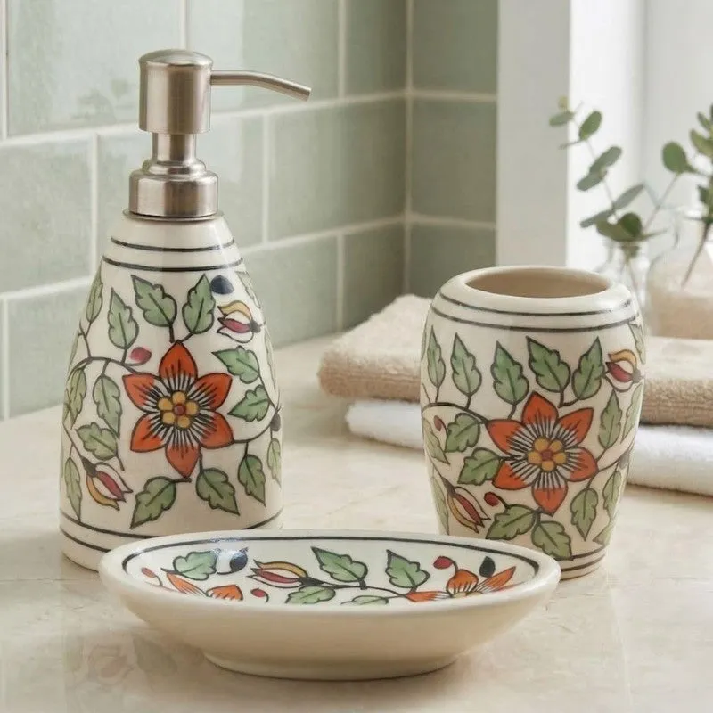 Aqua Charm Ceramic Bathroom Set - Three Piece Set media 3