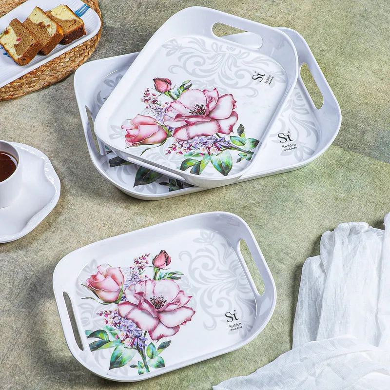 Rosewood Path Melamine Serving Tray - Set Of Three media 1