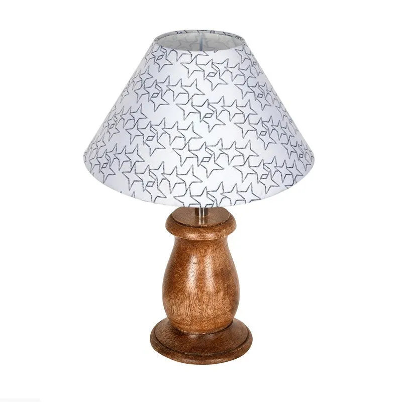 StyleAura Designer Bedside Wooden Table Lamp - White,Brown media 4