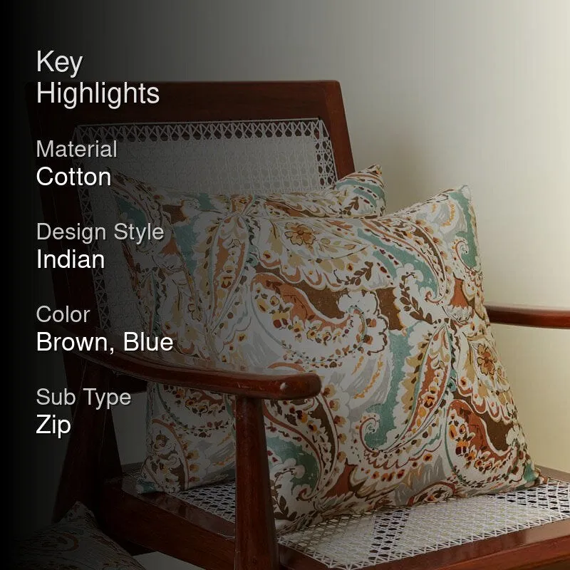 Paisley Rush Cushion Cover (Brown) - Set Of Two media 2
