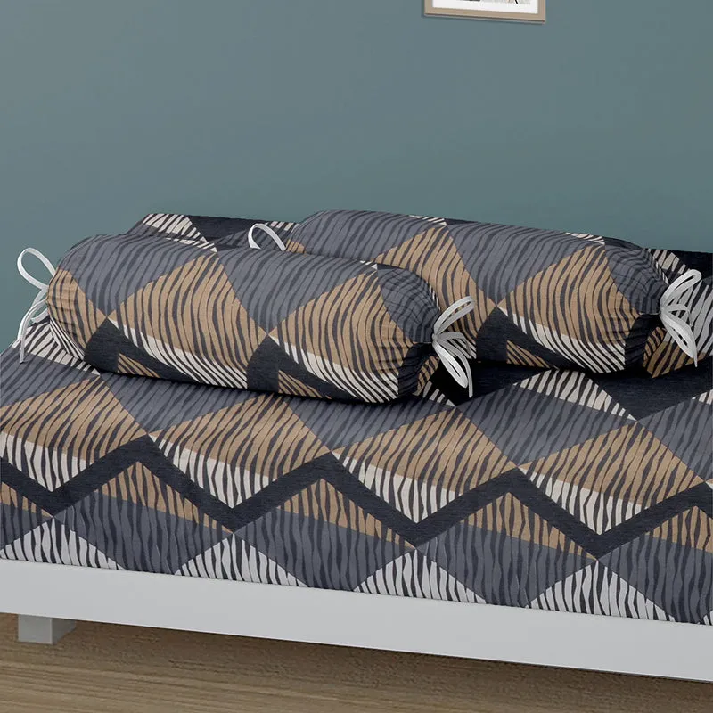 Gray & Grid Diwan Set - Six Piece Set media 3
