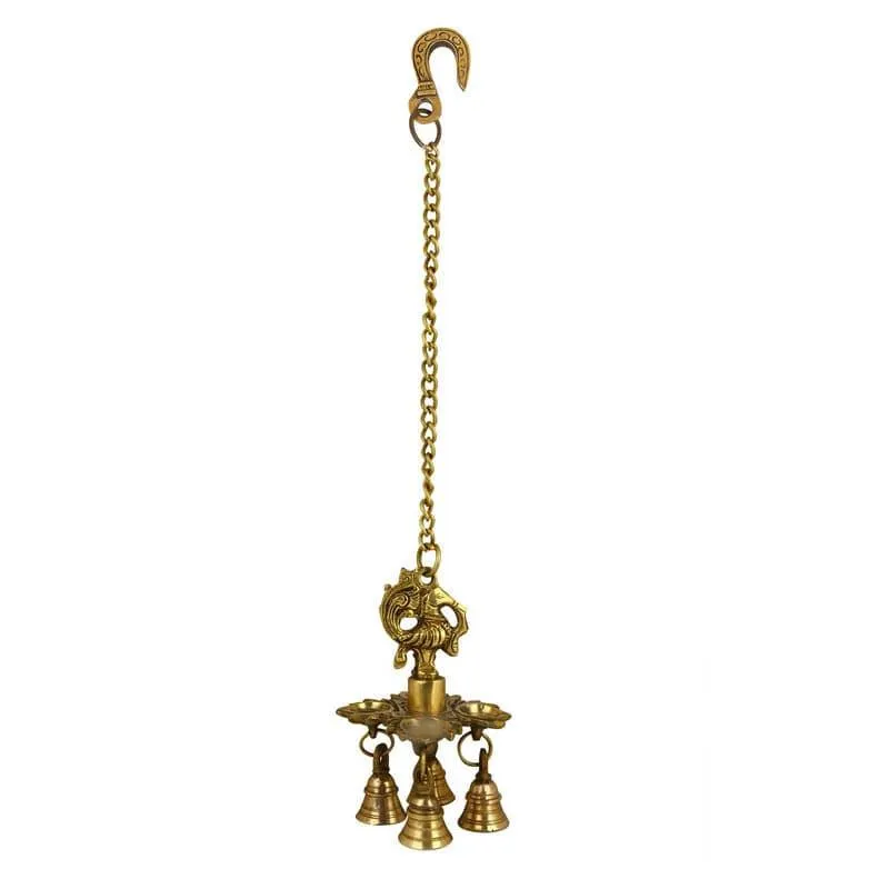 Peacock Hanging Brass Diya media 4