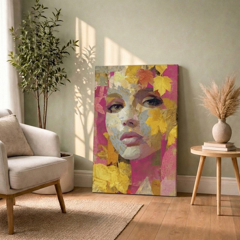 Textured Elegance Portrait Canvas Wall Art