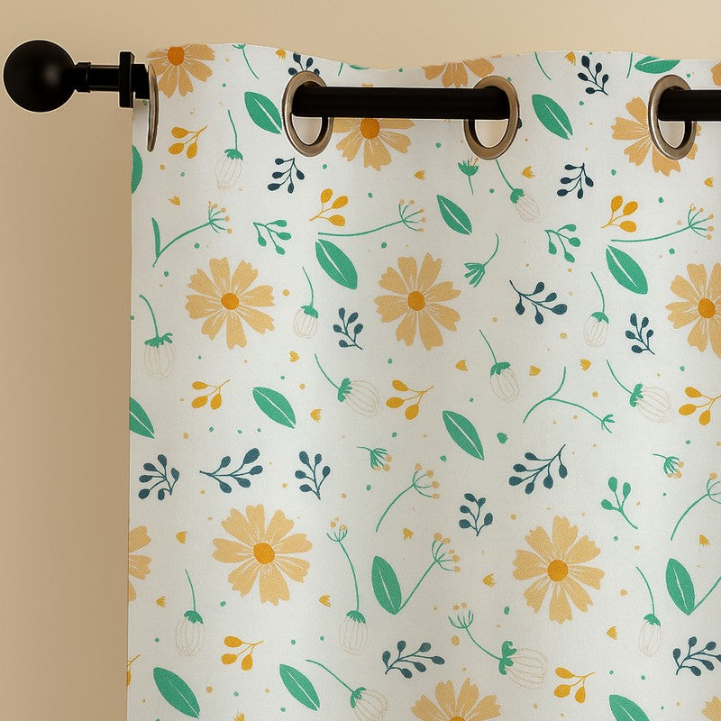 BloomSpry Cotton Curatains (green,orange) - Set Of Two media 6
