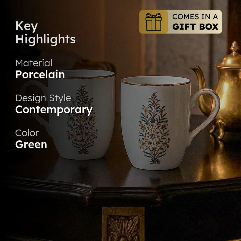 Gilded Shahi Coupe 24k Gold Brushed Porcelain Coffee Mug(280 mL Each) - Set Of Six media 2