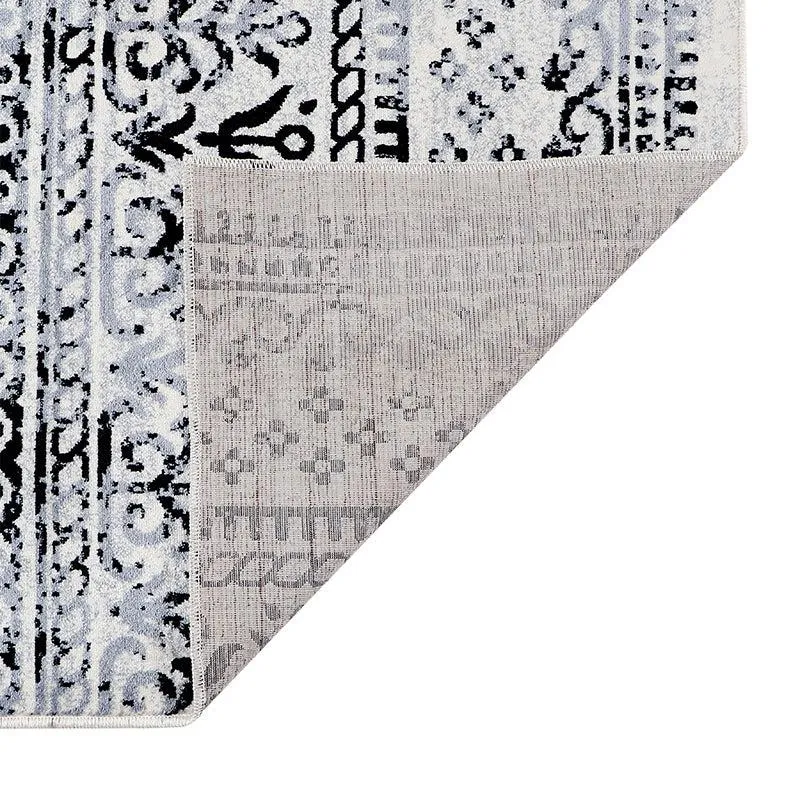 Karta Non-Anti Skid Nylon Runner Rug - Grey & Black media 3