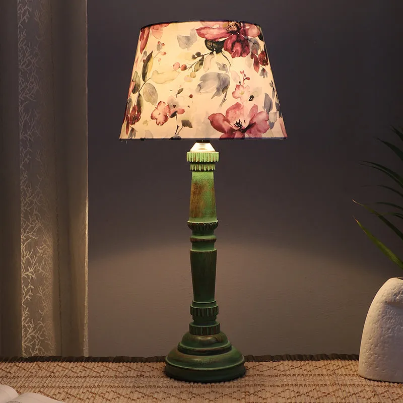 Lumikko Twist Printed Mango Wood Table Lamp - Multicolor media 1
