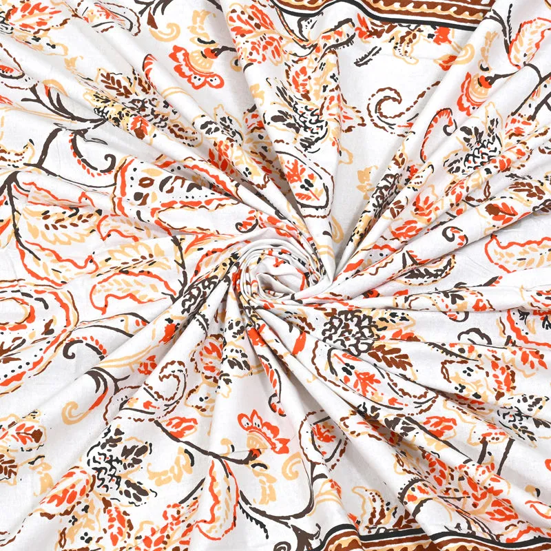 Floral Flush Cotton Bedsheet (Brown) - 200 TC media 6
