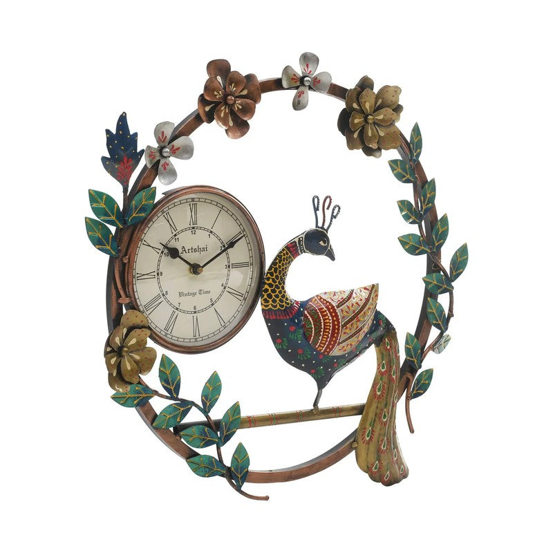 Peacock Clock Iron Wall Accents media 5