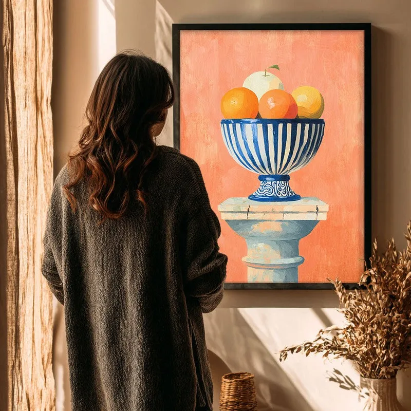 Fruit Bowl Canvas Wall Painting - Black Frame media 4