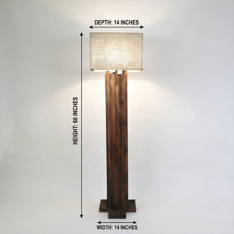 CalmGlow Wooden Floor Lamp - Brown media 11