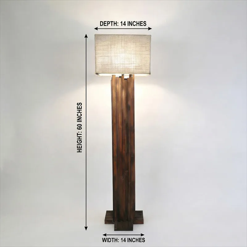 CalmGlow Wooden Floor Lamp - Brown media 11