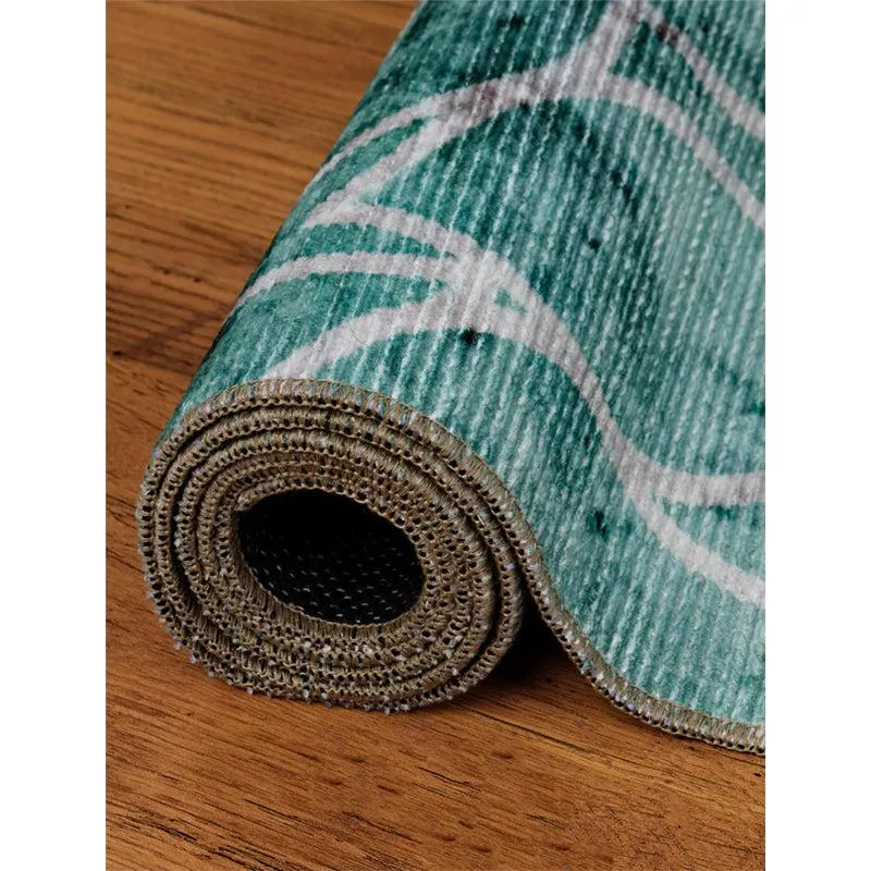 Enaya Floral Polyester Carpet - Turquoise media 4