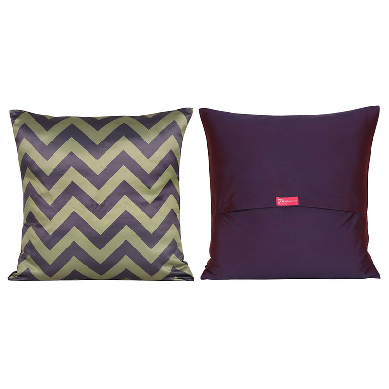 India Circus Floral Chevron Printed Velvet Cushion Cover - Set Of Five media 3