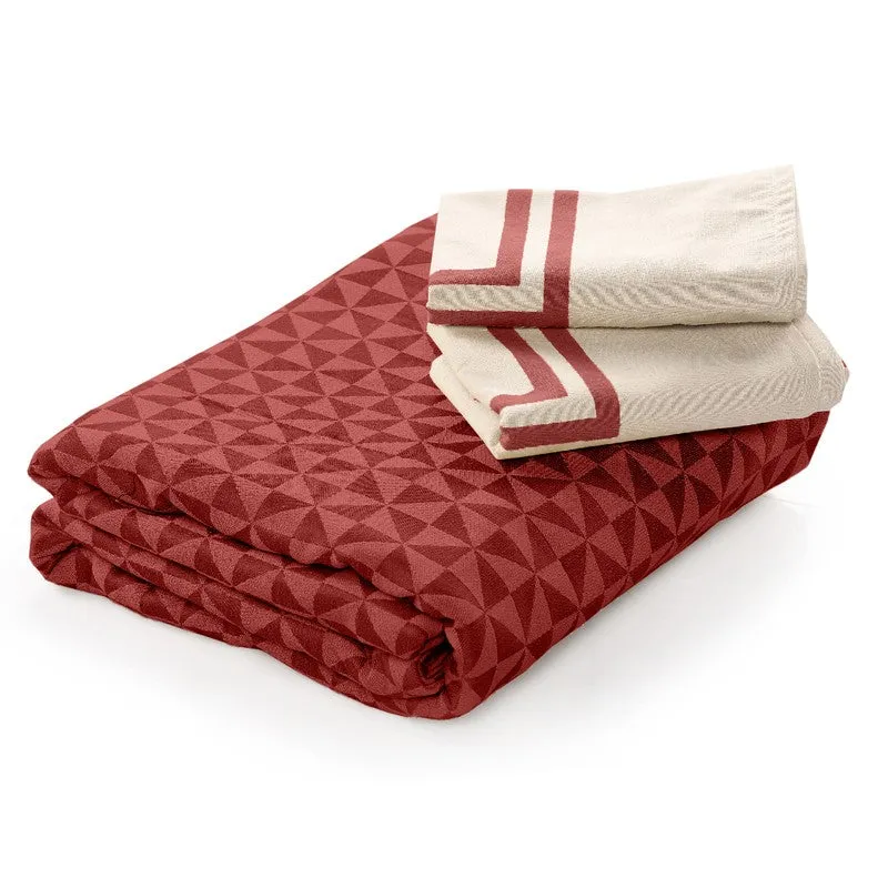 Pixel Nest Cotton Bedsheet (Red) - 224 TC media 6