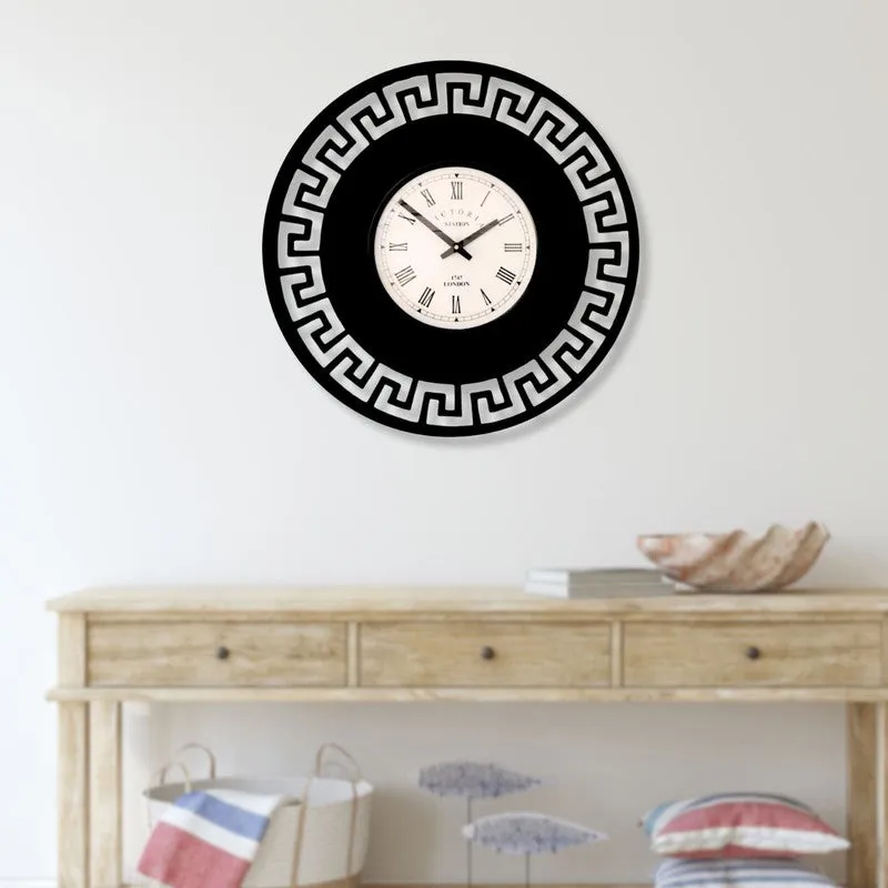 Greek Steel Analog Wall Clock - Black media 3