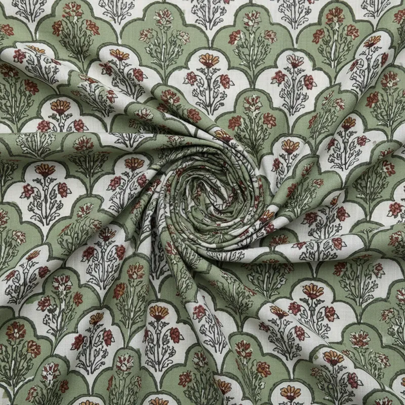Rupa Cotton Bedsheet (Olive, Red) - 180 TC media 5