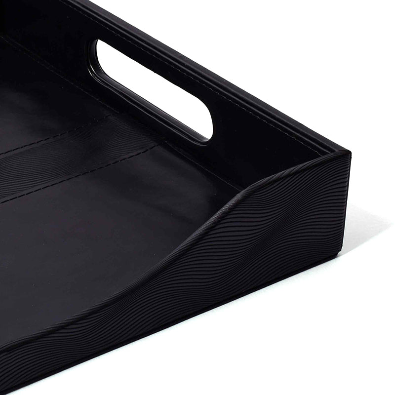 Veltrix Faux Leather Serving Tray - Black media 6