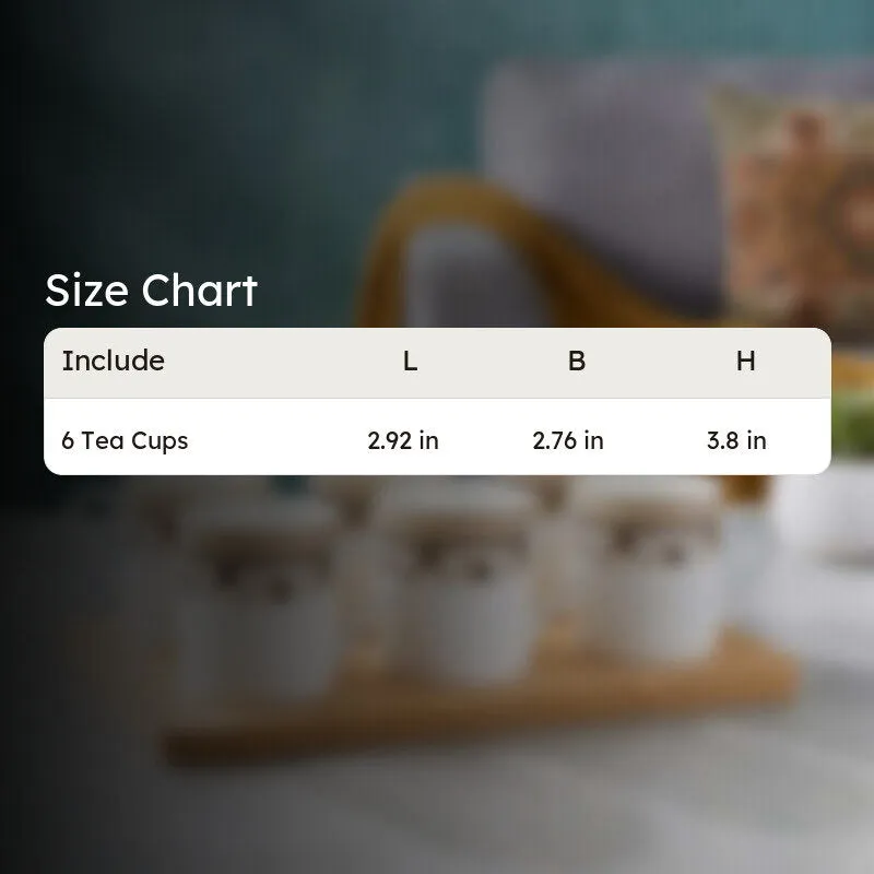Charm Bone China Tea Cup (210 mL Each) - Set Of Six media 7
