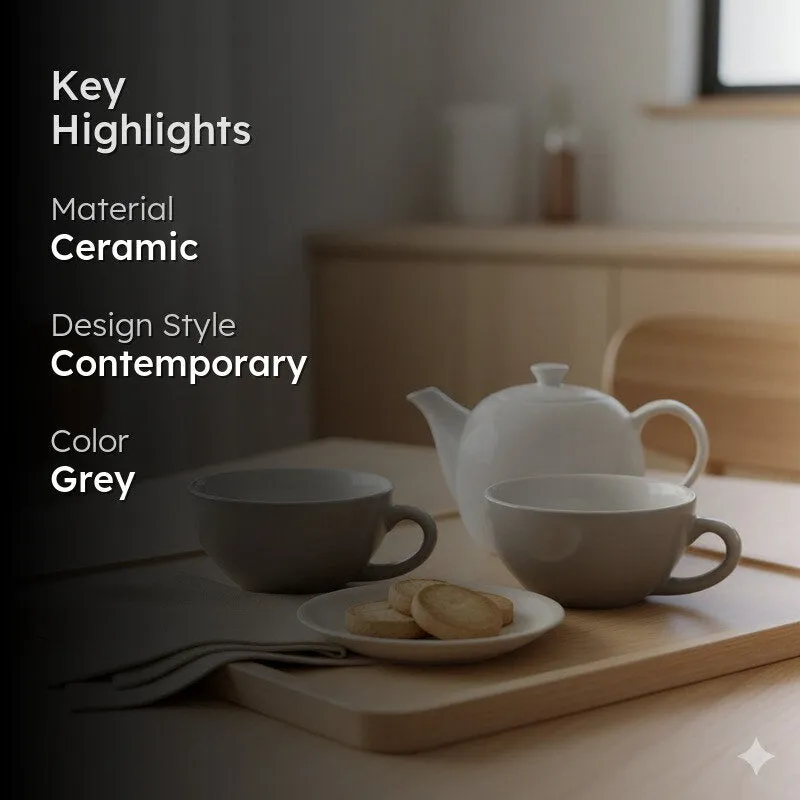 Urban Ceramic Tea Cup (240 mL Each) - Set Of Two media 2