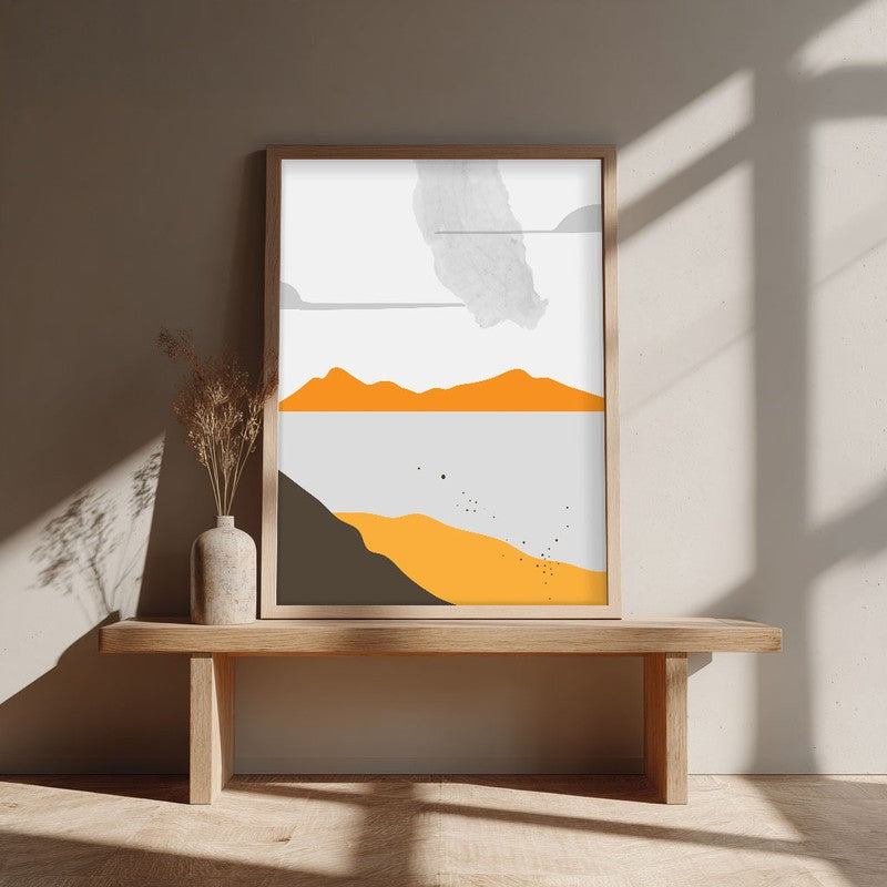 Golden Landscape Archival Canvas Wall Art - Natural Brown Frame media 3