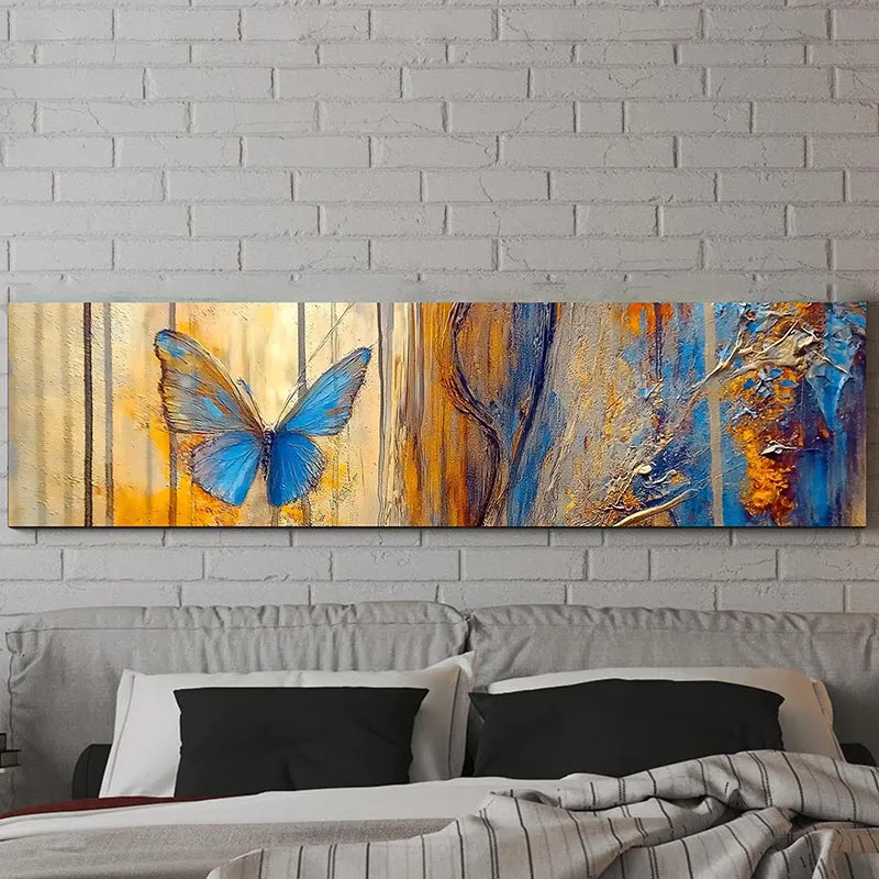 Blue Mariposa Ethnic Canvas Wall Art media 4