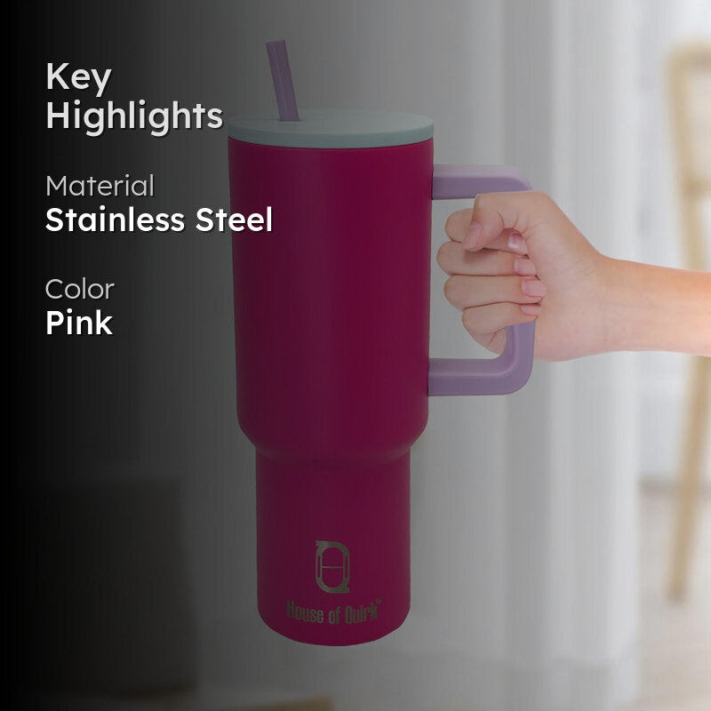 Sipsation Stainless Steel Tumbler (1200 ML) - Pink media 2