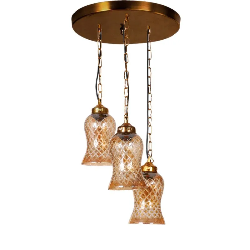 Zariya Glass Ceiling Lamp - Gold media 3