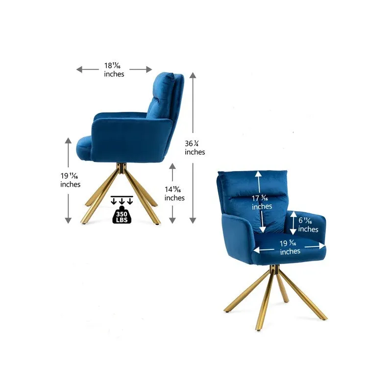 Arvella Neem Wood Accent Chair - Blue media 8