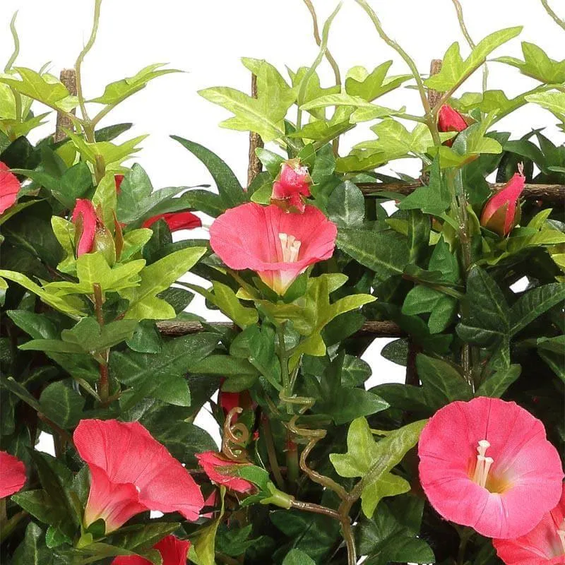 Faux Artificial Morning Glory Bonsai In Plastic Pot (27 cms) - Pink media 3