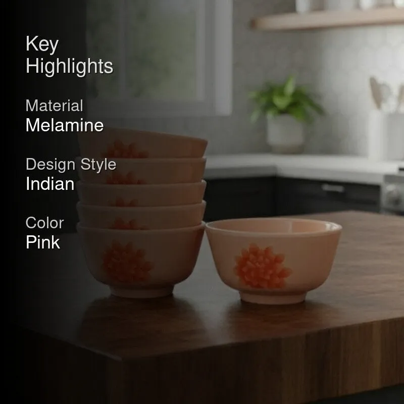Aura Snack Melamine Snack Bowls (140 mL Each) - Set of Six media 2