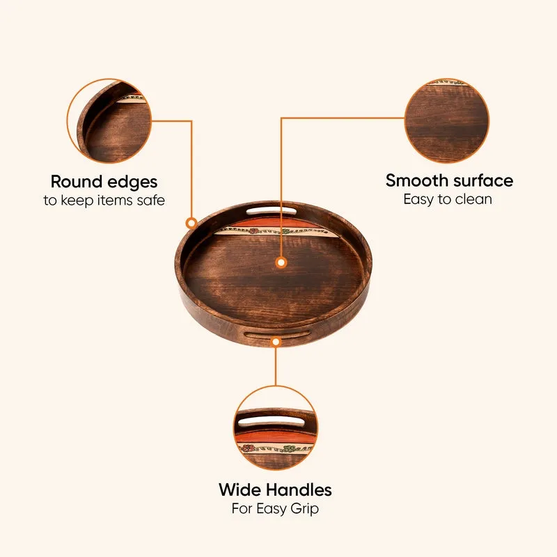 Round Mango Wood Tray media 8