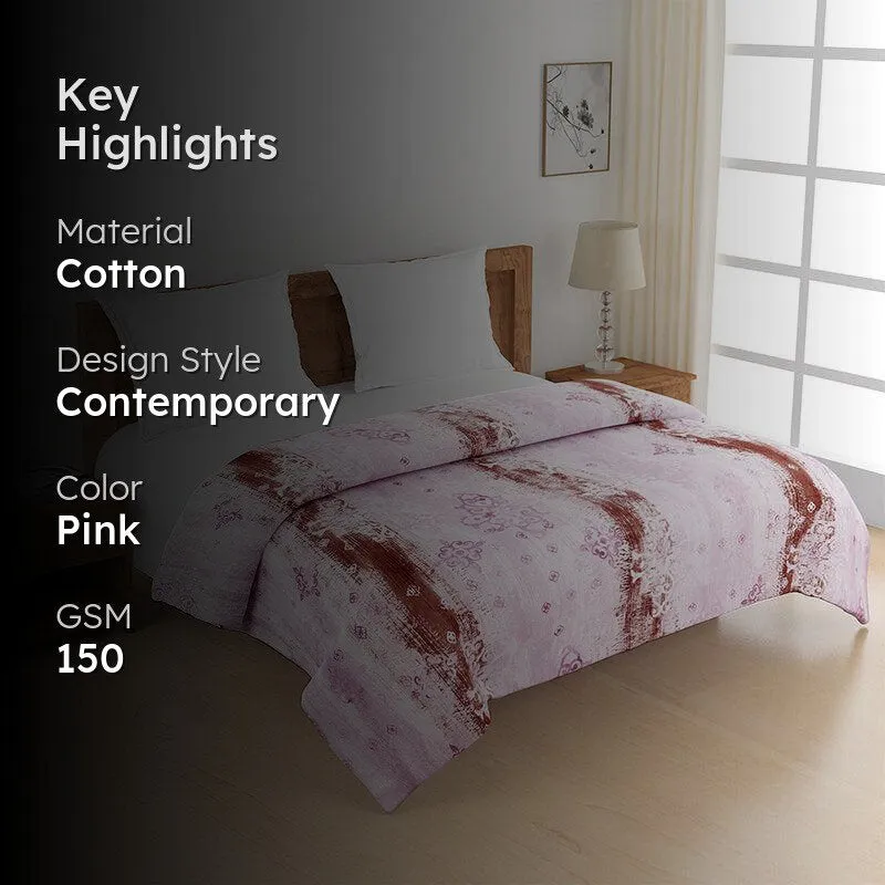 Swayam Anvi Ethnic Cotton Comforter (Pink) - 150 GSM media 2
