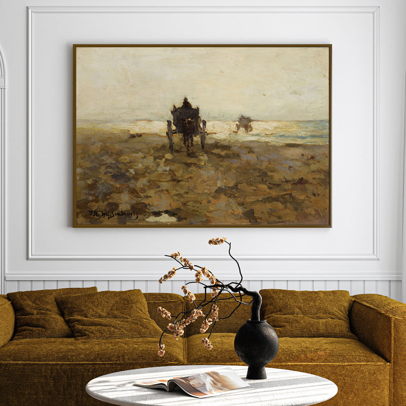 Fields & Harvest Wood Wall Art With Frame - Black