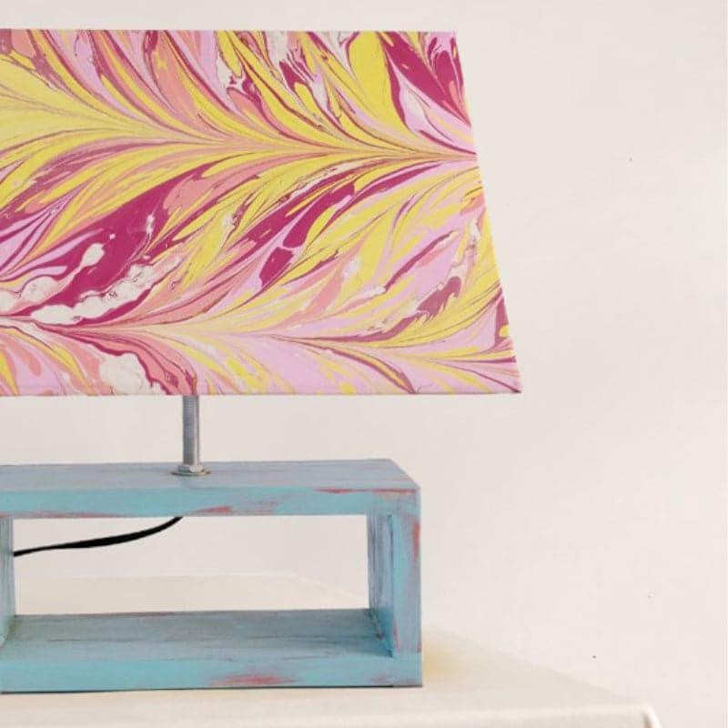 Marbling Hand painted Fabric Table Lamp - Multicolor media 5