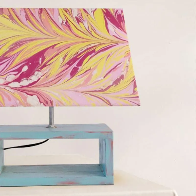 Marbling Hand painted Fabric Table Lamp - Multicolor media 5