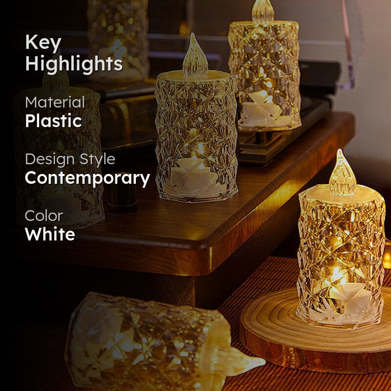 Candlera Plastic Tea Light Candle Holders (White) - Set of Six media 2