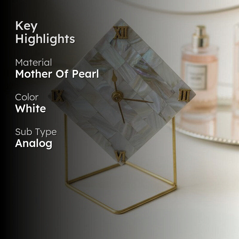 Lima Handcrafted Mother Of Pearl Table Clock media 2