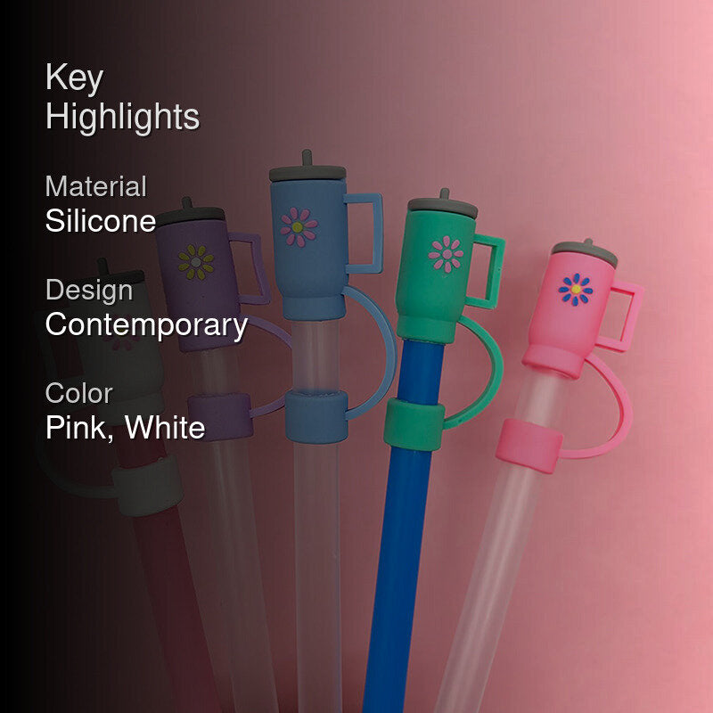 Mini Tumblers Straw Cover (White & Pink) - Set Of Three media 2