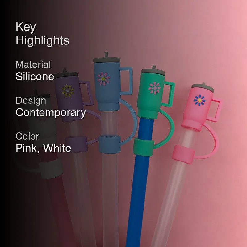 Mini Tumblers Straw Cover (White & Pink) - Set Of Three media 2