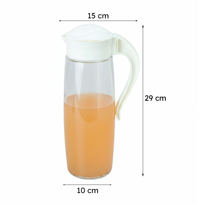 Domana Oval Transparent Jug With Lid (White) - 1600 mL media 5