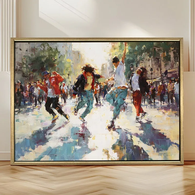 City Moves Canvas Wall Painting With Frame media 4