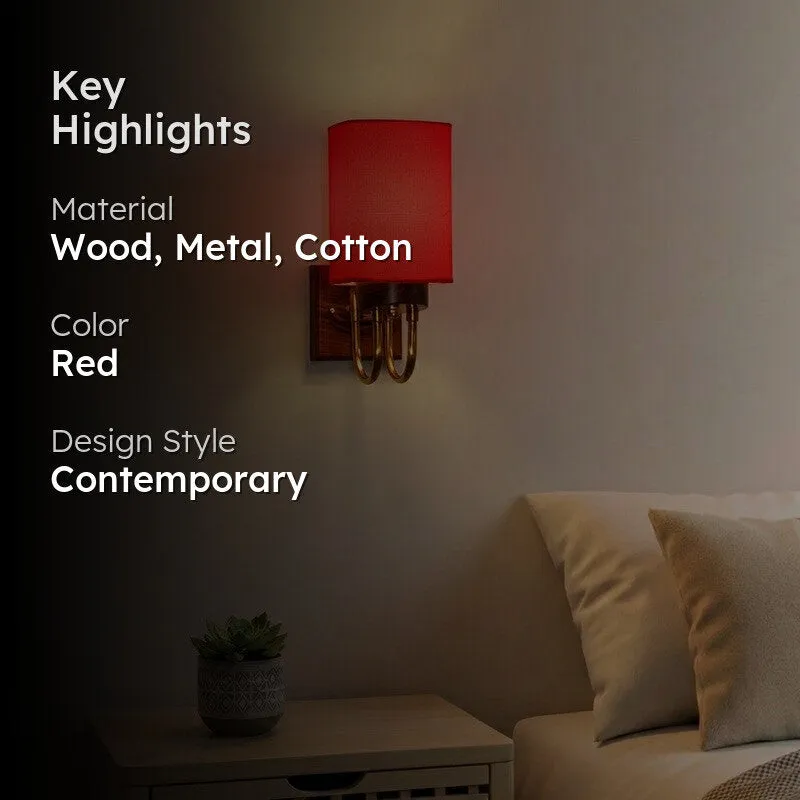 Gilded Arch Cotton Wall Lamp - Red media 2