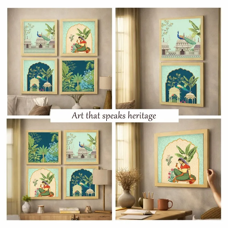 Royal Palace Courtyard Paper Wall Art - Set Of Four media 7