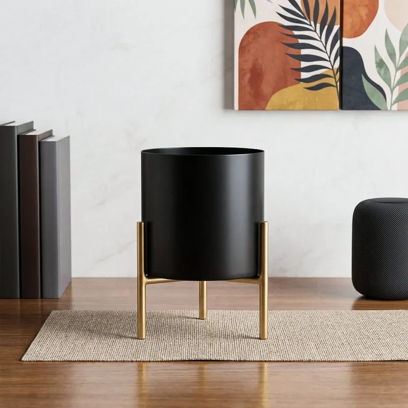 Ashiya Planter With Stand - Black media 1