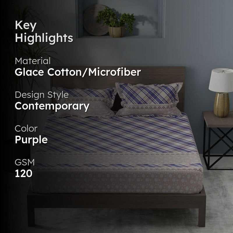 PlaidNest Comforters (Purple)- 120 GSM media 2