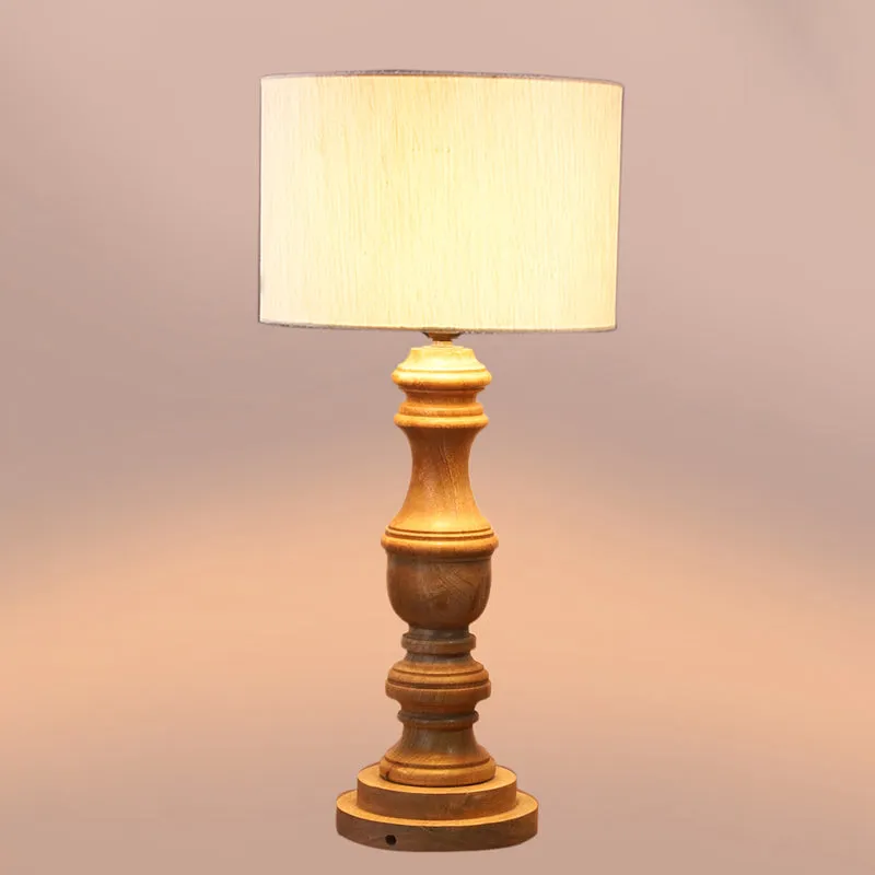 Cotin I Carve Wooden Table Lamp - Beige,Brown media 4