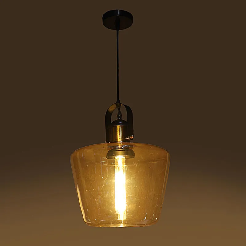 Nyxra Glass & Iron Ceiling Lamp - Gold media 6