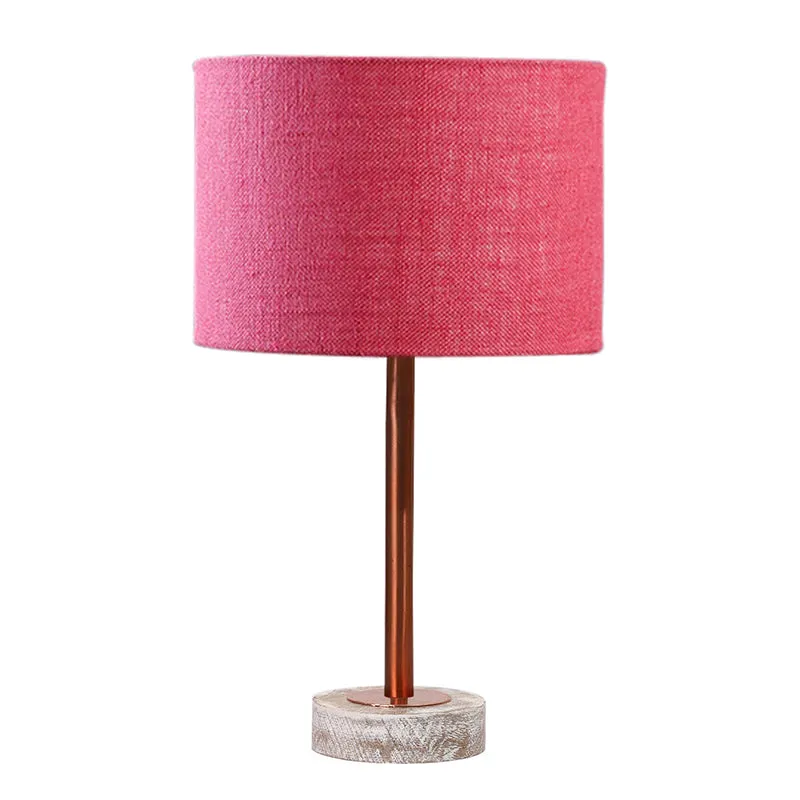 Sienna I Rodin Wooden Table Lamp - Pink,Copper,White media 4