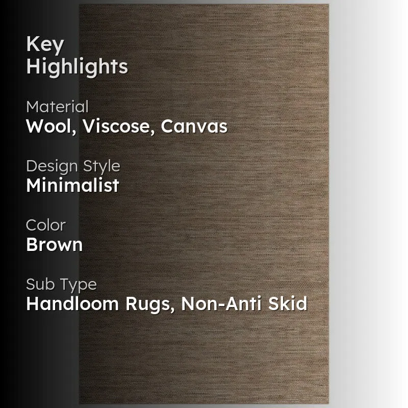 Lasumi Hand Woven Wool Rug - Soft Brown media 2